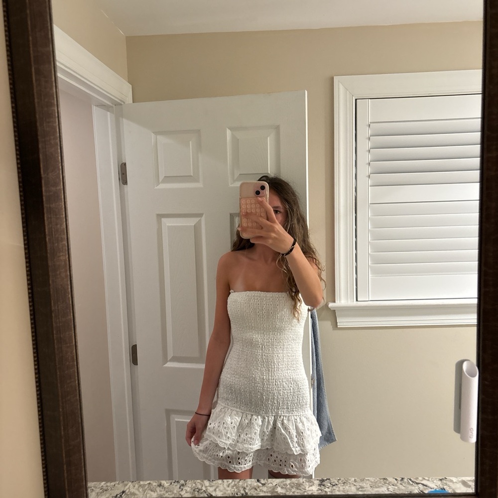 White Strapless Dress Edikted